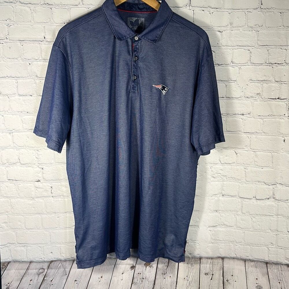 Tommy Bahama Football New‎ England. Patriots Men’s Blue Polo Shirt Size XL